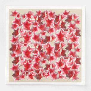 Pink Flowers Paper Dinner Napkins