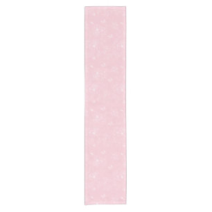 Pink Flowers Pattern, Floral, Pattern, Minimalist Short Table Runner