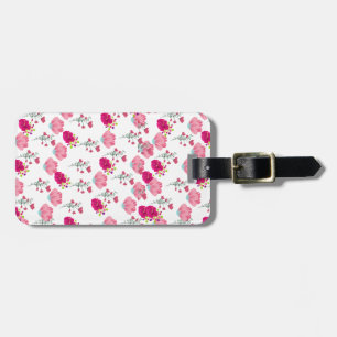 Pink Flowers Pattern Luggage Tag