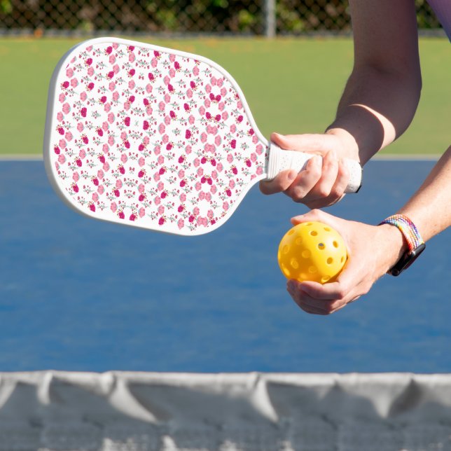 Pink Flowers Pattern Pickleball Paddle (Insitu)