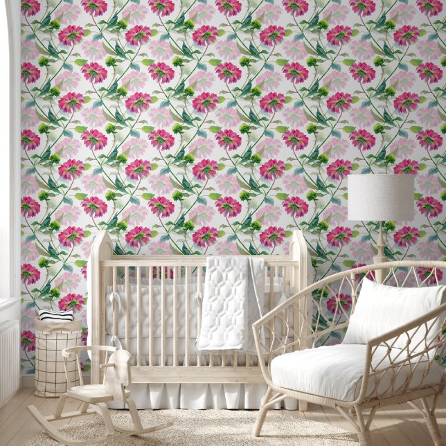 Pink flowers pattern wallpaper (Kids)