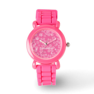 Pink Flowers Pattern Watch