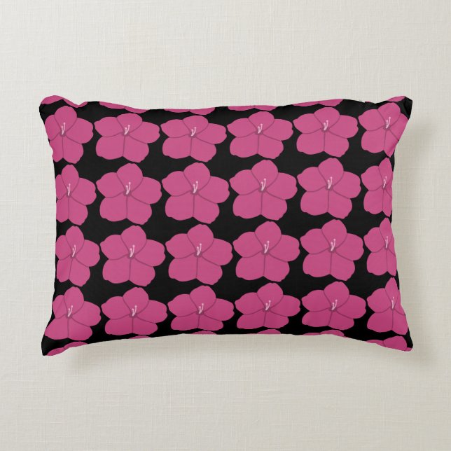 Pink Flowers Pillow  (Front)