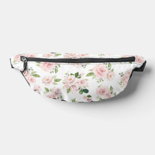 Pink Flowers, Pink Roses, Watercolor Flowers Fanny Pack