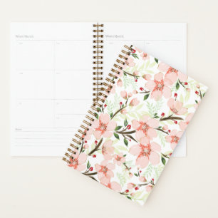 Pink flowers planner