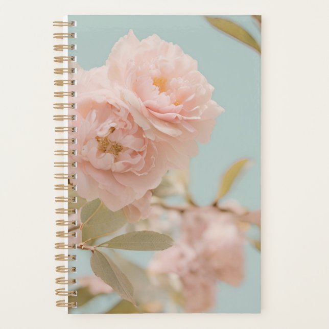 Pink Flowers Planner | Elegant Floral Design  (Front)