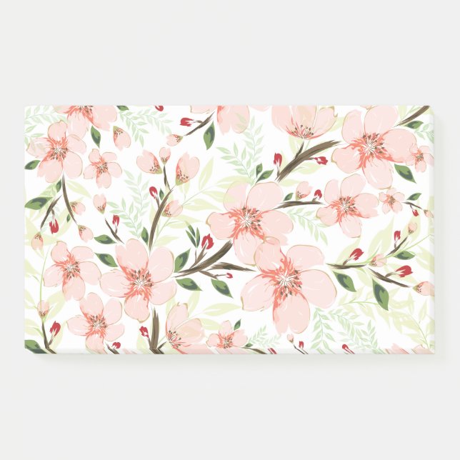 Pink flowers post-it notes (Front)