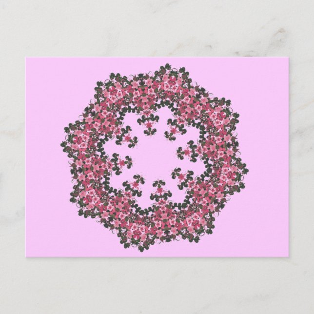 Pink Flowers Postcard (Front)