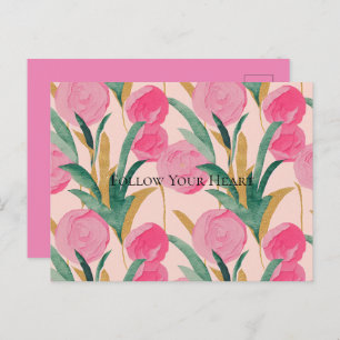 Pink Flowers Postcard