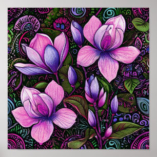 Pink Flowers Poster