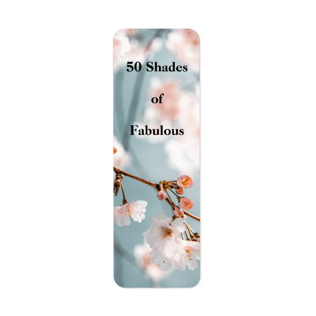 Pink Flowers Return Address Label (Front)