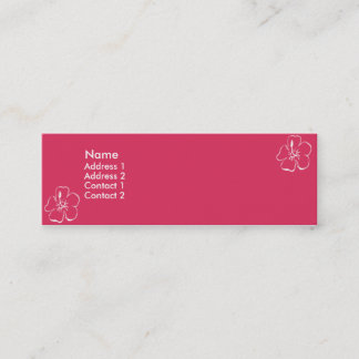 Pink Flowers - skinny Mini Business Card