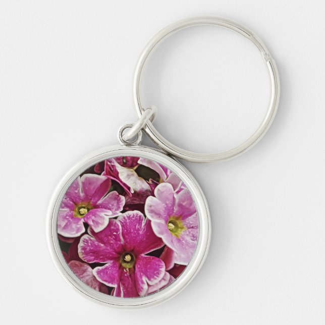 Pink Flowers Small Key Chain (Front)