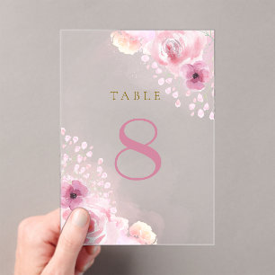 pink flowers Table Numbers