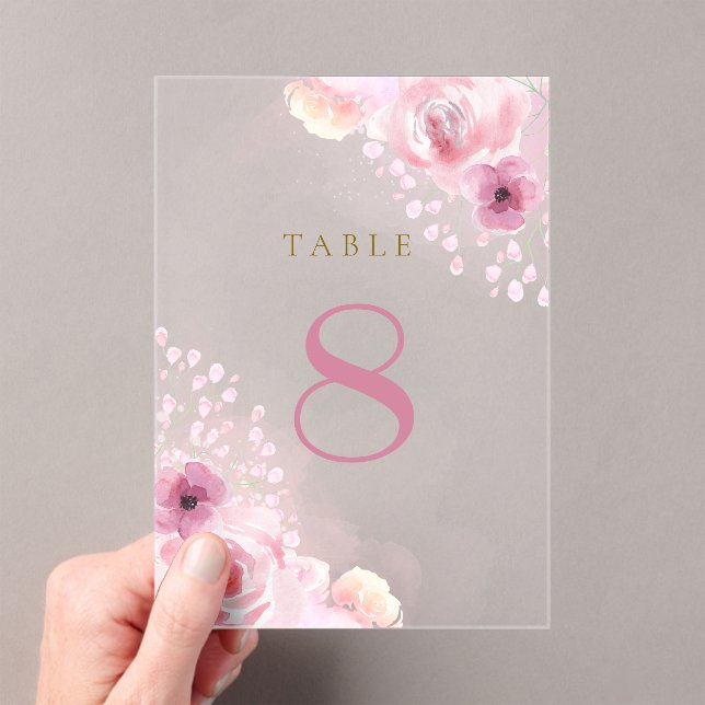pink flowers Table Numbers (Insitu (Handheld))