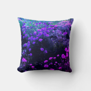 Pink Flowers  Throw Pillow