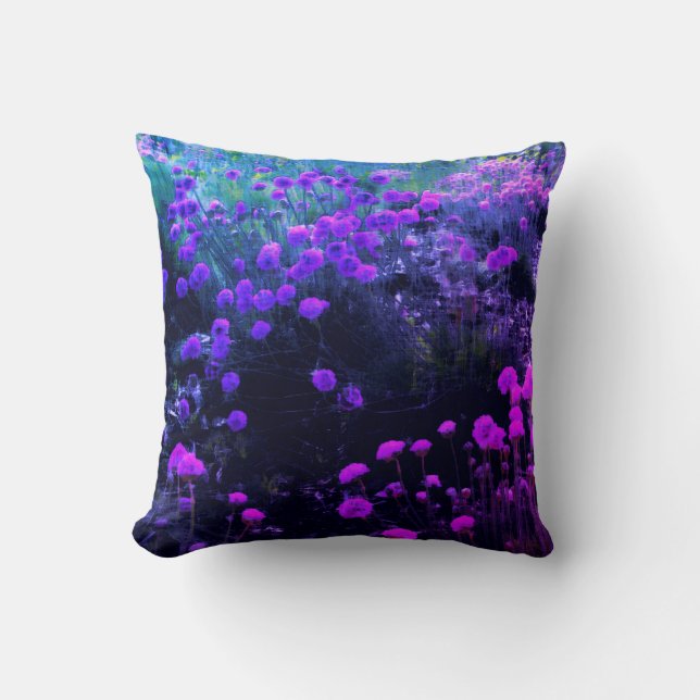 Pink Flowers  Throw Pillow (Front)