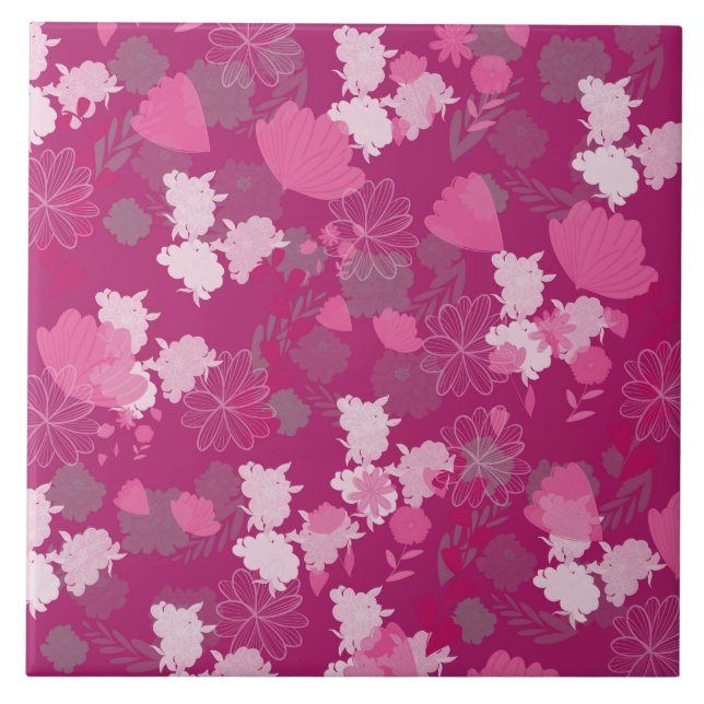 pink flowers tile (Front)