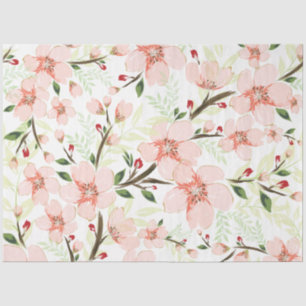 Pink flowers tissue paper