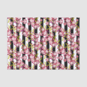 Pink flowers tissue paper