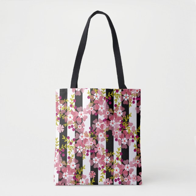 Pink flowers tote bag (Front)