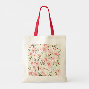 Pink flowers tote bag