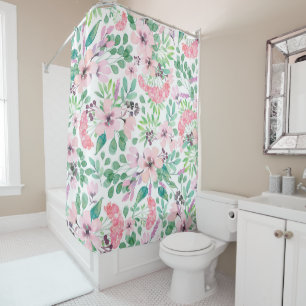 Pink Flowers Watercolors Pattern