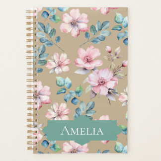 Pink Flowers with Foliage Elegant Planner
