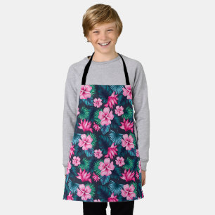 Pink Flowers with Green Leaves Partern-79066 Apron