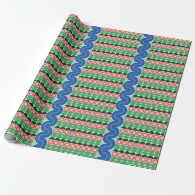 Pink Flowers - Wrapping Paper (Unrolled)