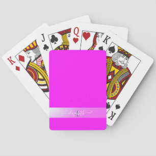 Pink Fluorescent Monogram Playing Cards