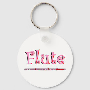 Pink Flute Keychain