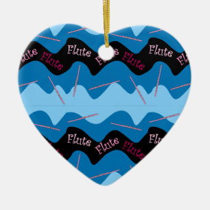 Pink Flute Pattern Ceramic Ornament