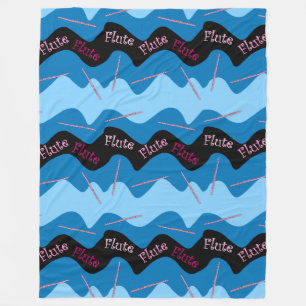 Pink Flute Pattern Fleece Blanket