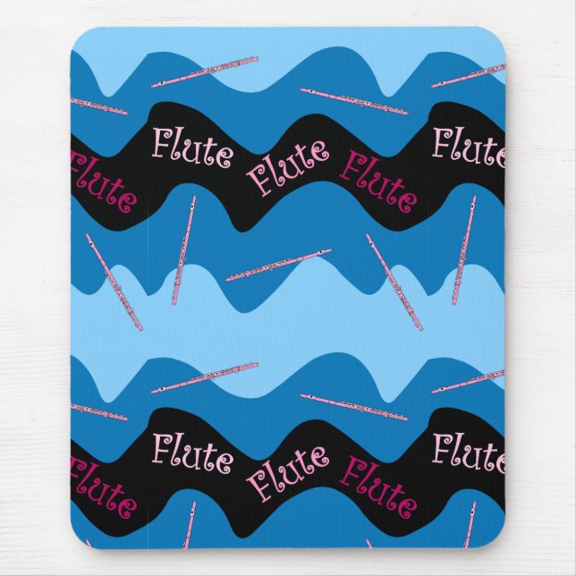 Pink Flute Pattern Mouse Pad (Front)