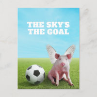 Pink Flying Pig Soccer Funny Inspirational Quote