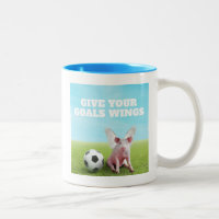 Pink Flying Pig Soccer Funny Inspirational