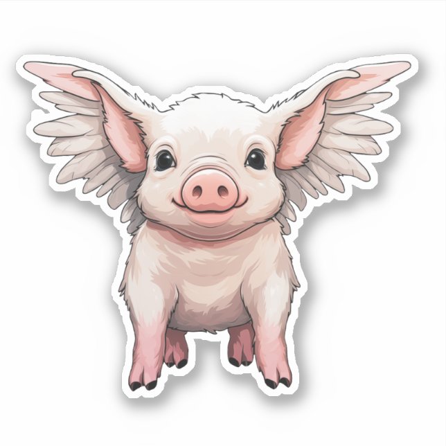 Pink Flying Pig sticker (Front)