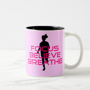 Pink Focus Believe Breathe Two-Tone Coffee Mug