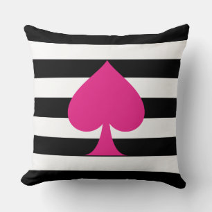 Pink Foil Ace of Spades Throw Pillow