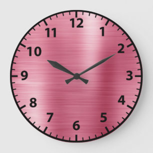 Pink Foil Rose Gold Glam Girly Acrylic Wall Clock