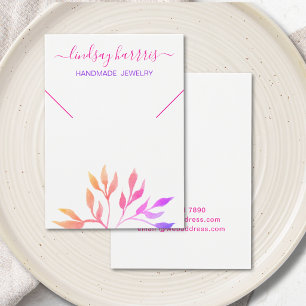 Pink Foliage Necklace Jewelry Display Card