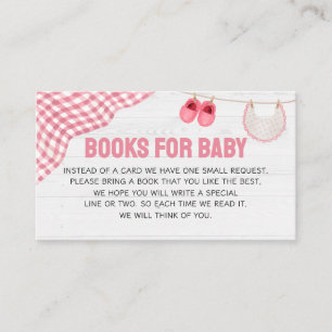 Pink Football Baby Shower Books for Baby Enclosure Card