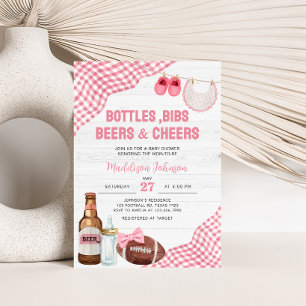 Pink Football Baby Shower Invitation