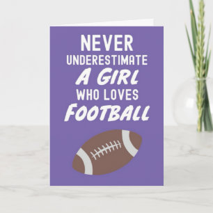 Pink Football Cards For Girls Girly Kids Sports