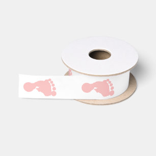 Pink Footprints Satin Ribbon