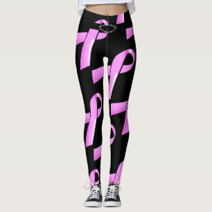 Pink for Breasts   Personalize background Leggings