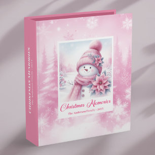 Pink Forest Kids Christmas Album Snowman Gift Pick Binder