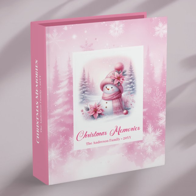 Pink Forest Snowman Kids Holiday Album Gift Keepsa Binder (Pink Forest Snowman Kids Holiday Album Gift Keepsake)