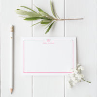 Pink Formal Classic Family Monogram Minimalist